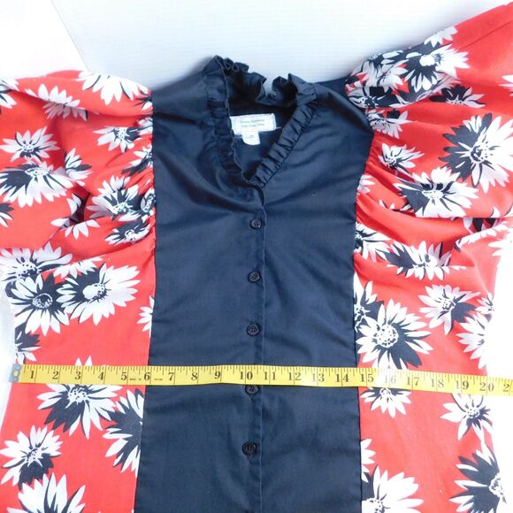 VTG Fancy Fashions Texas Square Dance 2-Pc Dress Skirt Blouse Red Black Ruffles - Picture 14 of 16